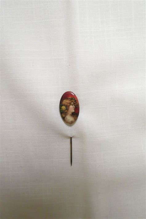 Antique Stick Pin Ascot Pin Victorian Womans Portrait Etsy