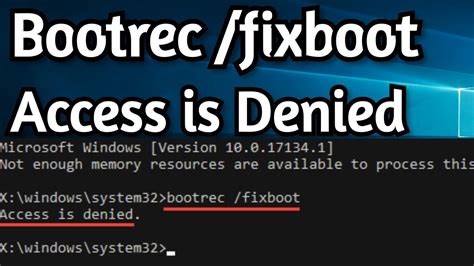 How to fix access is denied error in windows 10. Fix: Bootrec /fixboot Access is Denied Windows 10/8/7 ...