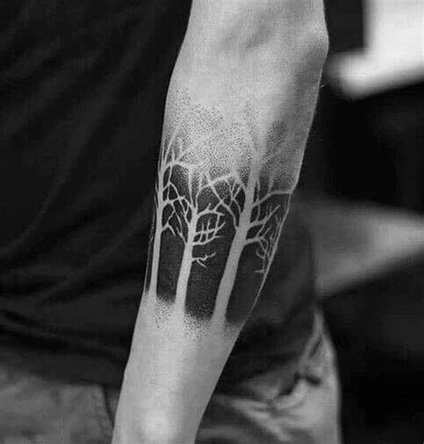 50 Tree Line Tattoo Design Ideas For Men Timberline Ink Tree Line