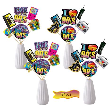 Buy 24 Pieces 90s Party Decorations 1990s Centerpiece Sticks Party Supplies 90s Throwback
