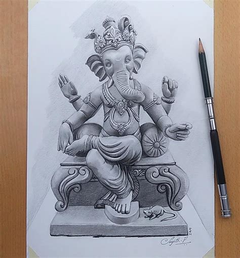 My New Pencil Drawing Of Hindu God Ganesha Took 18 Hours To Complete