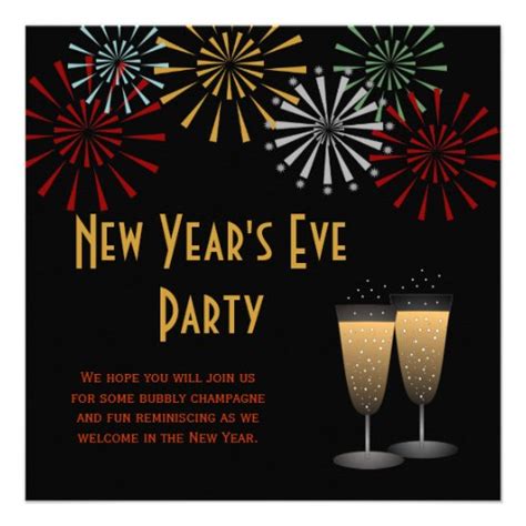 New Years Eve Party Invitation 525 Square Invitation Card Zazzle