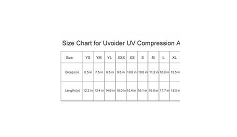 compression sleeve size chart
