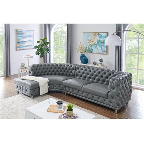 Hampton Slate Grey Fabric L Shape Chesterfield Corner Sofa Furniture And Choice Atelier Yuwa