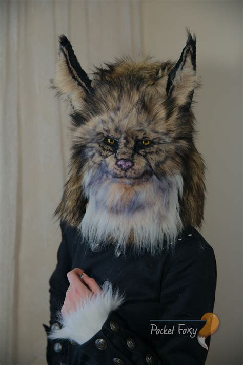 Realistic Lynx Head Mask Lifelike Cat Fursuit Full Face Etsy