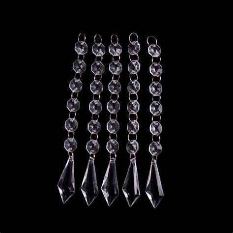 New 5pcs Crystal Acrylic Octagonal Beads 1pendant Clear Acrylic Bead