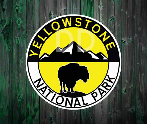 Yellowstone National Park Vinyl Decal Sticker 4 X 4 Wyoming Mountain