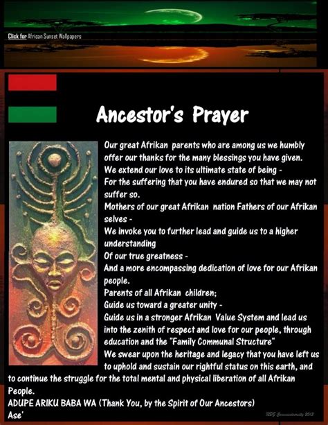 Rbg Ancestor S Prayer Poster W Hd Afrikan Sunset Wallpaper Artofit