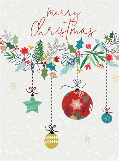 laura darrington design garland and ornaments christmas card hy273