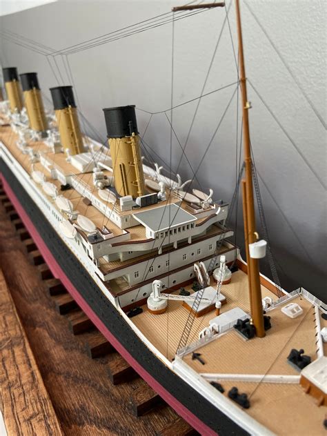 Rms Titanic Model 1350 Scale With Custom Wood Base And Etsy