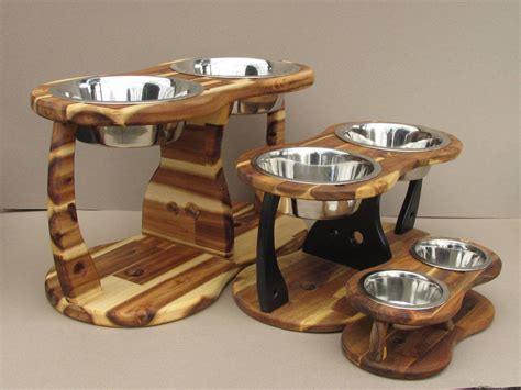 Elevated Dog Bowl Stand Large Acacia Tripod Size L Or Xl Etsy In 2021
