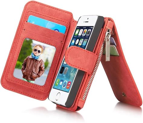 Felidio Iphone Se Wallet Case Retro Genuine Leather Wallet Case For