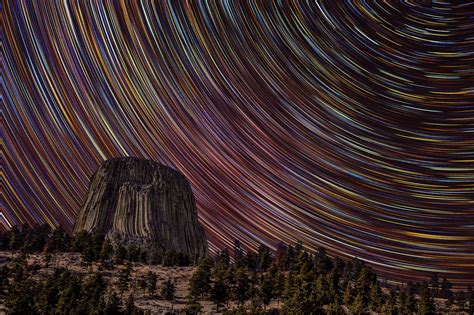 Nightscapes Devils Tower Star Trails Devils Tower Sky Art Star Trails