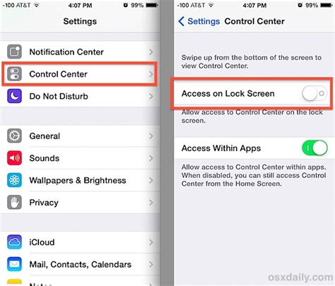How To Prevent Control Center Access From The Lock Screen Of Ios