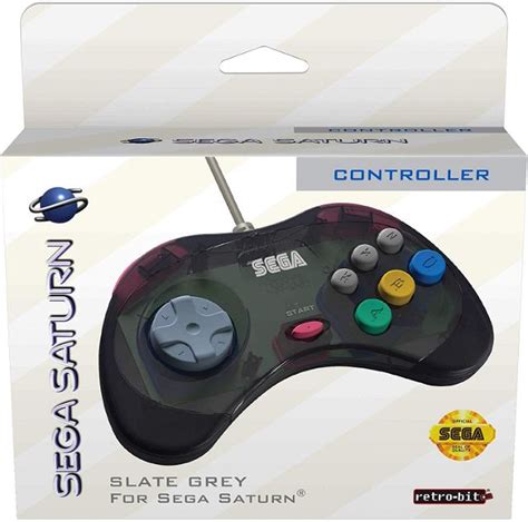 Retro Bit Sega Saturn 8 Button Arcade Pad Slate Grey