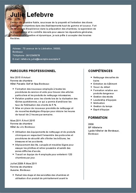 Exemples De Cv De Femme De Chambre Moncvparfait