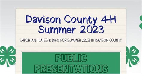 Davison County 4 H Summer 2023 Smore Newsletters For Education