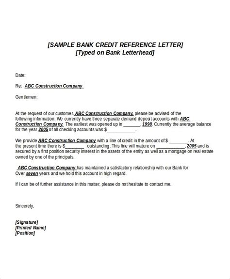Letter advising employees of company bank change. 6+ Credit Reference Letter Templates - Free Sample ...