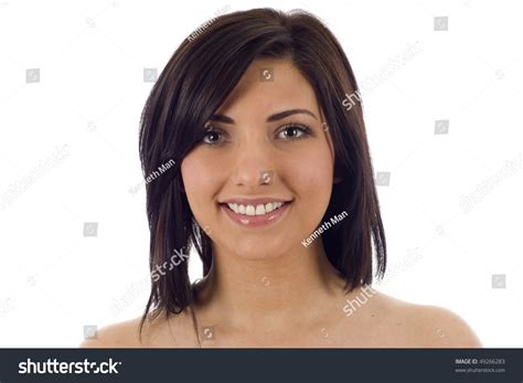 Attractive Natural Woman Face Isolated On Stock Photo 49266283