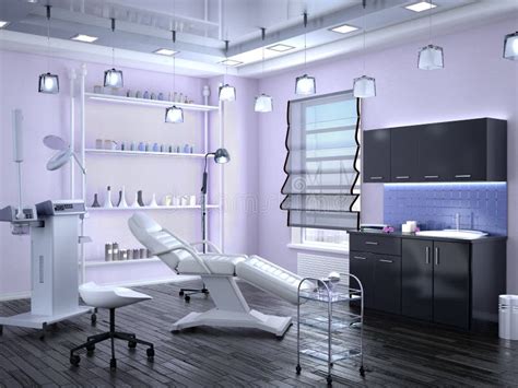 Room With Equipment In The Clinic Of Dermatology And Cosmetology Stock