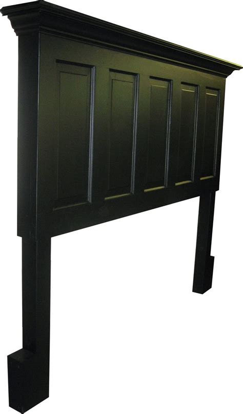 5 Panel Onyx Black King Size Headboard With Legs From Vintage Headboa