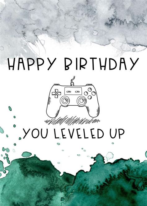 Gamers Birthday Card Happy Birthday You Leveled Up Click Etsy Tarjetas de feliz cumpleaños