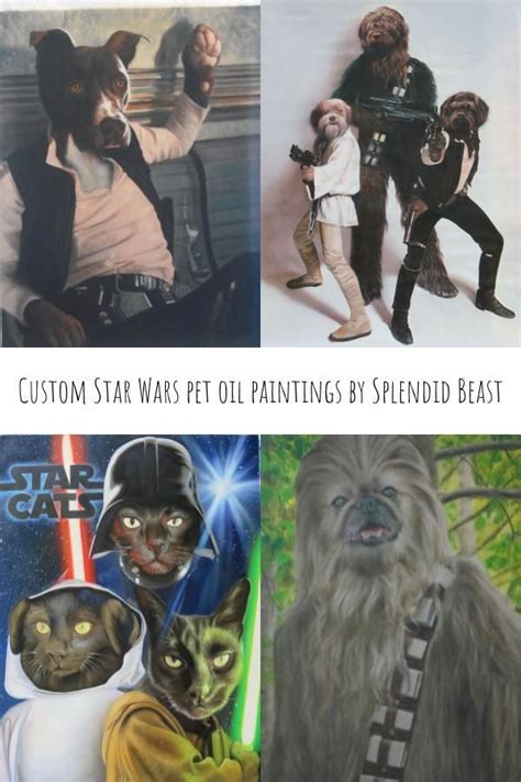 Married couple custom pet portrait. Are you and your pets Star Wars fans? Click through to get ...