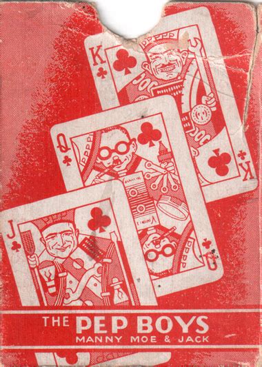 Maybe you would like to learn more about one of these? Pep Boys Playing Cards