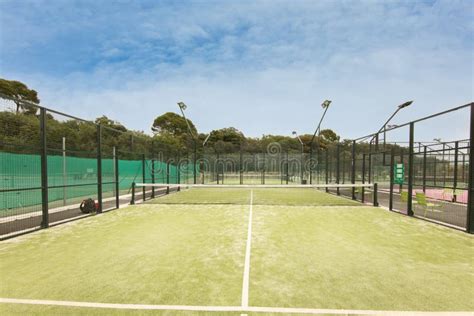 Green Tennis Court Stock Photo Image Of Perspective 206610822