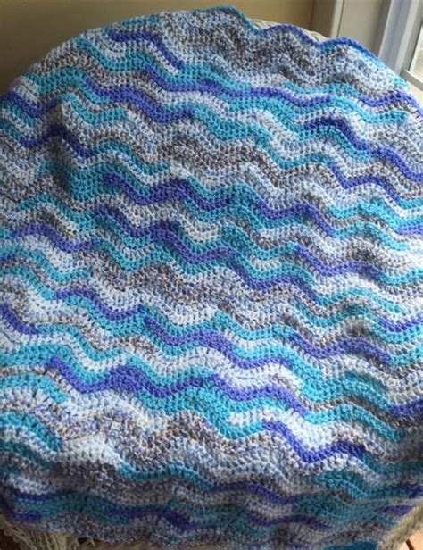 Crochet Lace Wavy Ripple Baby Nursery Toddler Soft Blanket Afghan Wrap