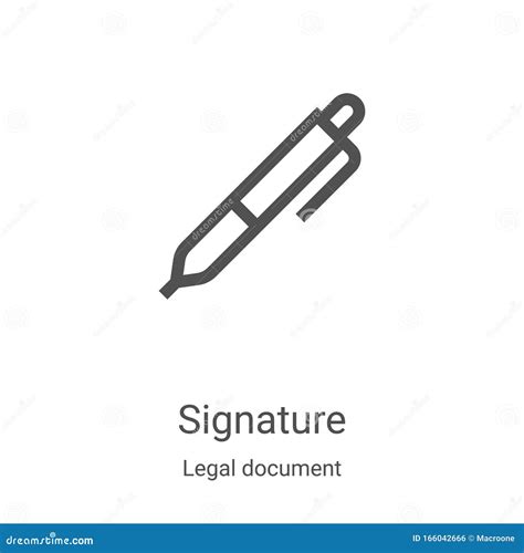 Signature Icon Vector From Legal Document Collection Thin Line