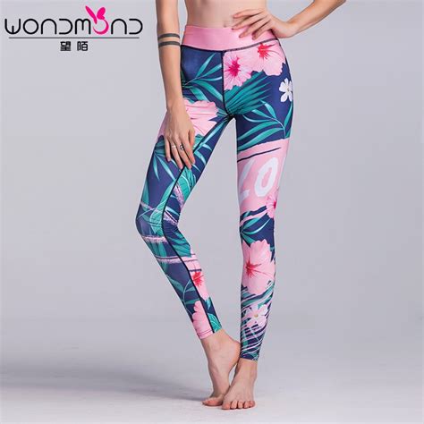women yoga pants printed high waist tights yoga leggings fitness elastic sports pants running