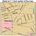 Wakefield Massachusetts Street Map 2572250