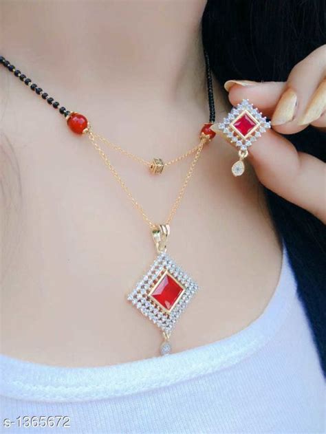 Alluring Alloy Mangalsutra Sets Gold Jewelry Simple Necklace Gold