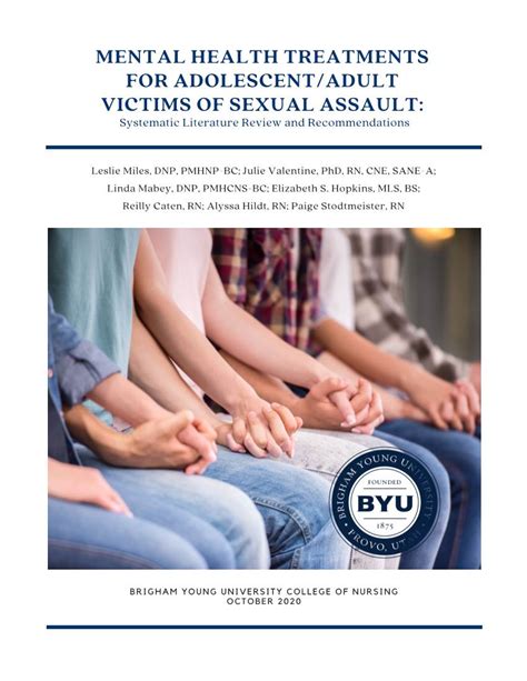 Mental Health Treatments For Adolescentadult Victims Of Sexual Assault
