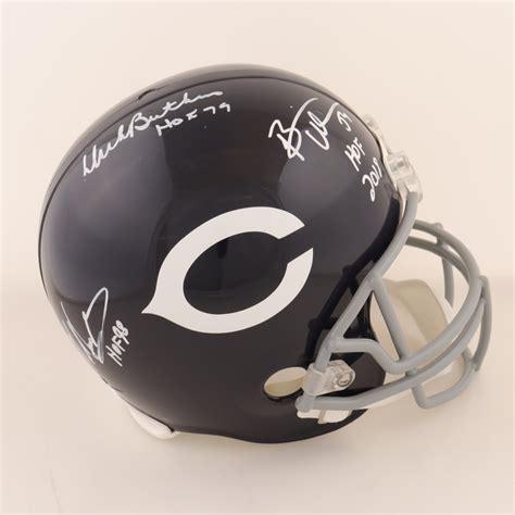 Brian Urlacher Mike Singletary And Dick Butkus Signed Bears Full Size Helmet With Multiple