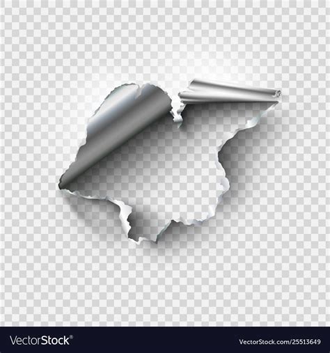Ragged Hole Torn In Ripped Steel Metal On Vector Image Sponsored