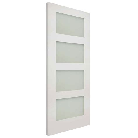 Deanta Internal White Primed Coventry 4l Flat Obscure Glass Door At