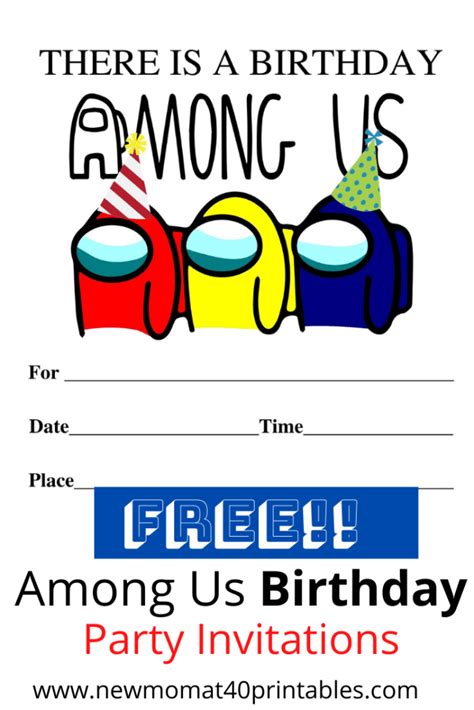 Free Among Us Birthday Party Invitations New Mom At 40 Printables