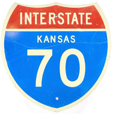 Lot Kansas Interstate 70 Aluminum Traffic Sign