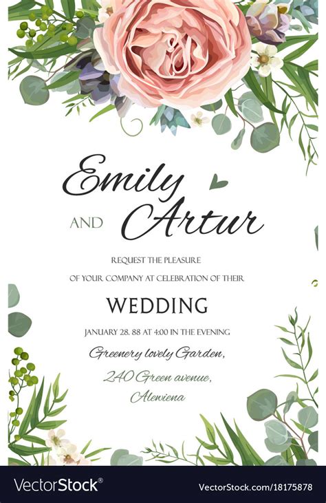Find & download free graphic resources for wedding invitation. Wedding invitation invite save the date floral Vector Image