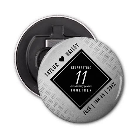 Elegant 11th Steel Wedding Anniversary Celebration Bottle Opener Zazzle