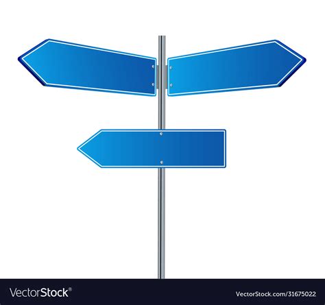 Direction Road Signs Arrows On Blue Sky Royalty Free Vector