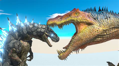 Godzilla Fights Giant Spinosaurus Animal Revolt Battle Simulator