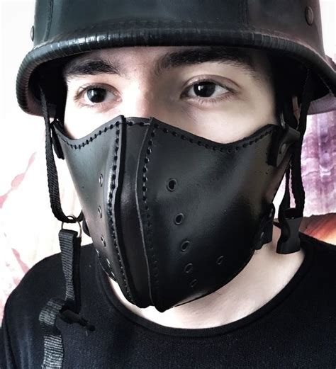 Leather Half Face Mask Motorcycle Mask Protection Mask Etsy Leather
