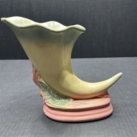 Vintage Hull Pottery Calla Lily Cornucopia Vase Planter Usa
