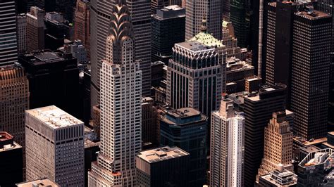 Download Wallpaper 1920x1080 City Aerial View Skyscrapers Buildings