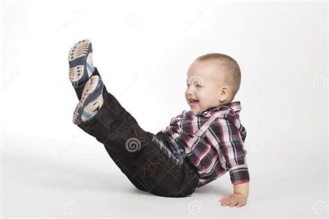 Little Boy With Legs Up Stock Photo Image Of Hobbies 66410930