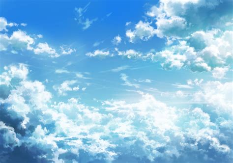 Free Download Hd Wallpaper Anime Landscape Beyond The Clouds Sky