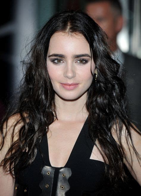 Lily Collins Long Black Hair Lily Collins Long